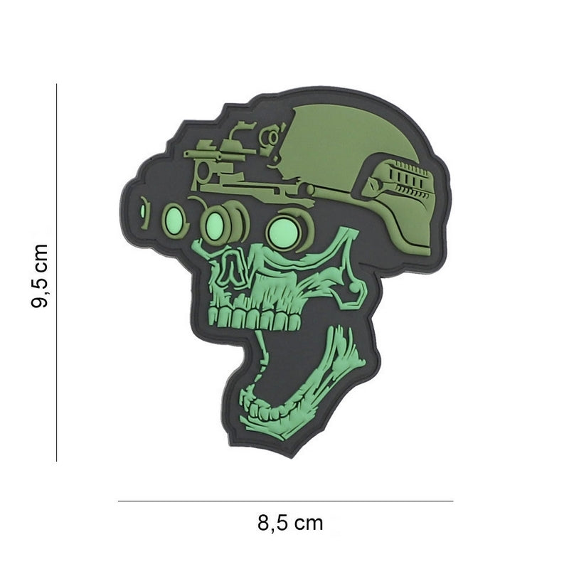 Patch Skull Night Vision 3D Green Rubber Patch