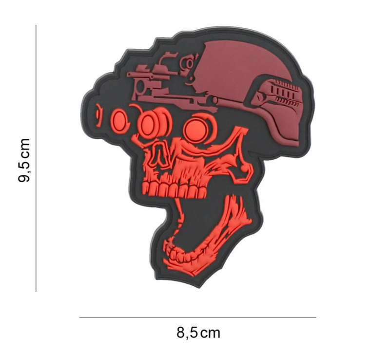 Patch Skull Night Vision 3D Red Rubber Patch