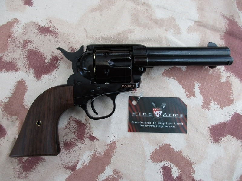 King Arms Peacemaker SAA .45 Revolver 4inch S - Electro Plating BK Gas Action by King Arms