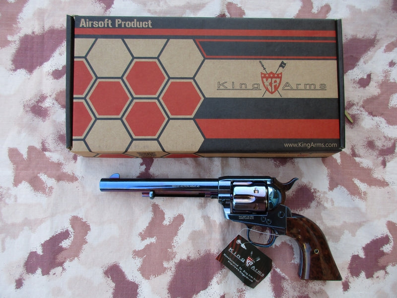 King Arms Peacemaker SAA .45 Revolver 6inch M - Chrome Burnished Cromo Brunita Gas Action by King Arms