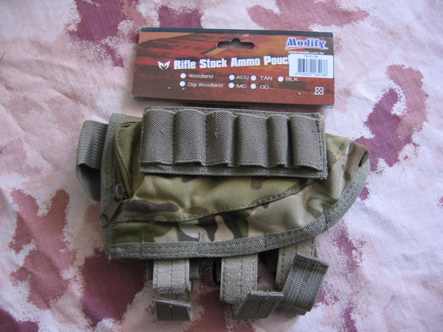 Poggia Guancia Rifle Stock Ammo Pouch MC Multicam by Modify Tech