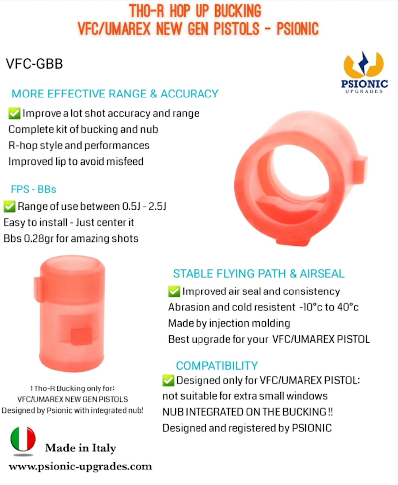 Psionic Thor-R Bucking GBB Pistol Serie Umarex-VFC Gen 5 Bucking Hop Up Rubber Gommino Hop Up by Psionic Upgrades