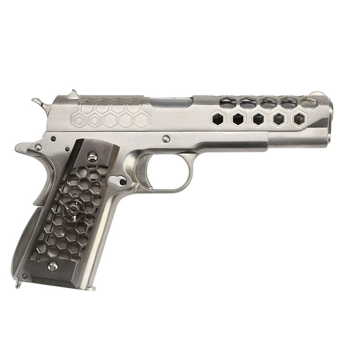 Punisher Hex Cut M1911 GBB Full Metal Satin Chrome by We
