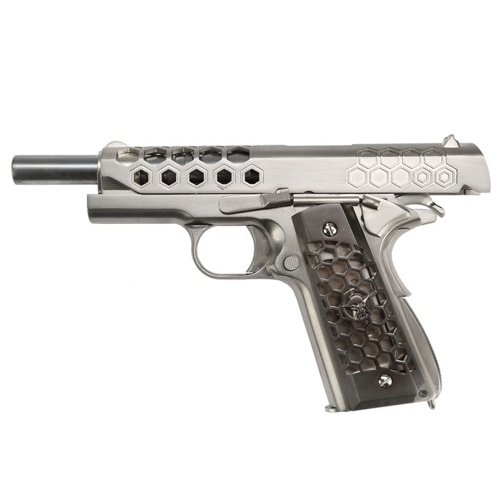 Punisher Hex Cut M1911 GBB Full Metal Satin Chrome by We