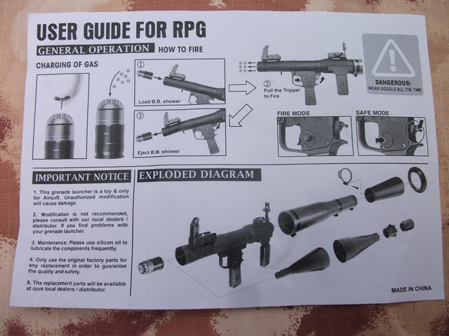 RPG-7 Rocket Grenade Launcher Full Wood & Metal by Arrow Dynamic