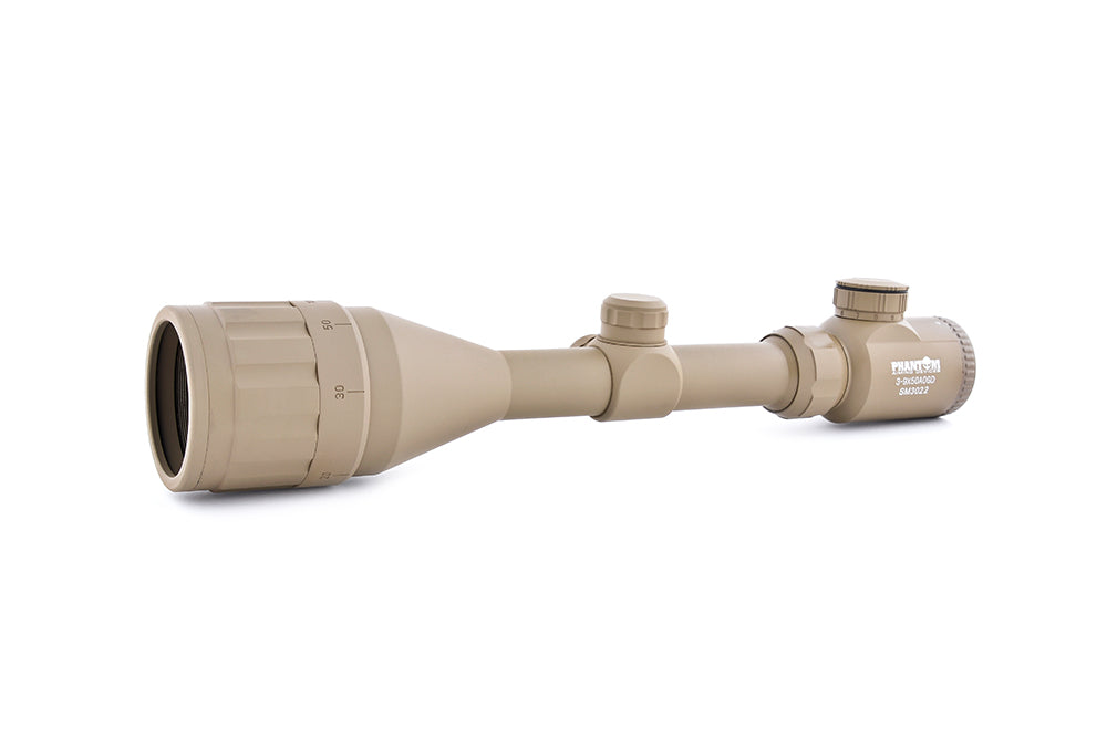 Riflescope 3-9X50 15 yds-8 Illuminated Reticle Tan by Phantom