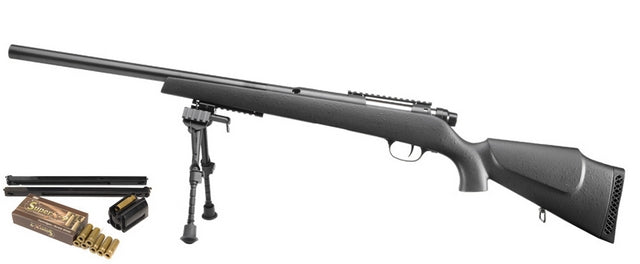 SX9 DB Gas & Spring Bolt Action Black Stone by UHC Airsoft