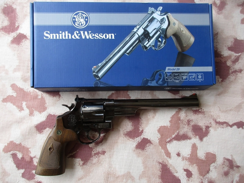 Smith & Wesson M29 .44 Magnum Co2 8 3-8" Black - Chrome Version by WG per Umarex
