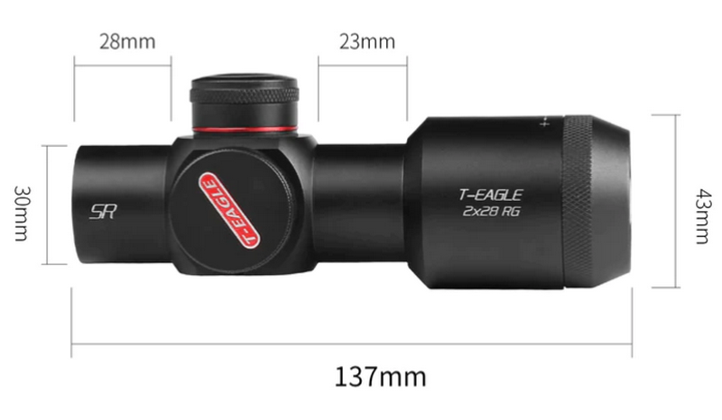T-EAGLE SR 2X28 SCOPE RG with 30mm. Mounts by T-EAGLE