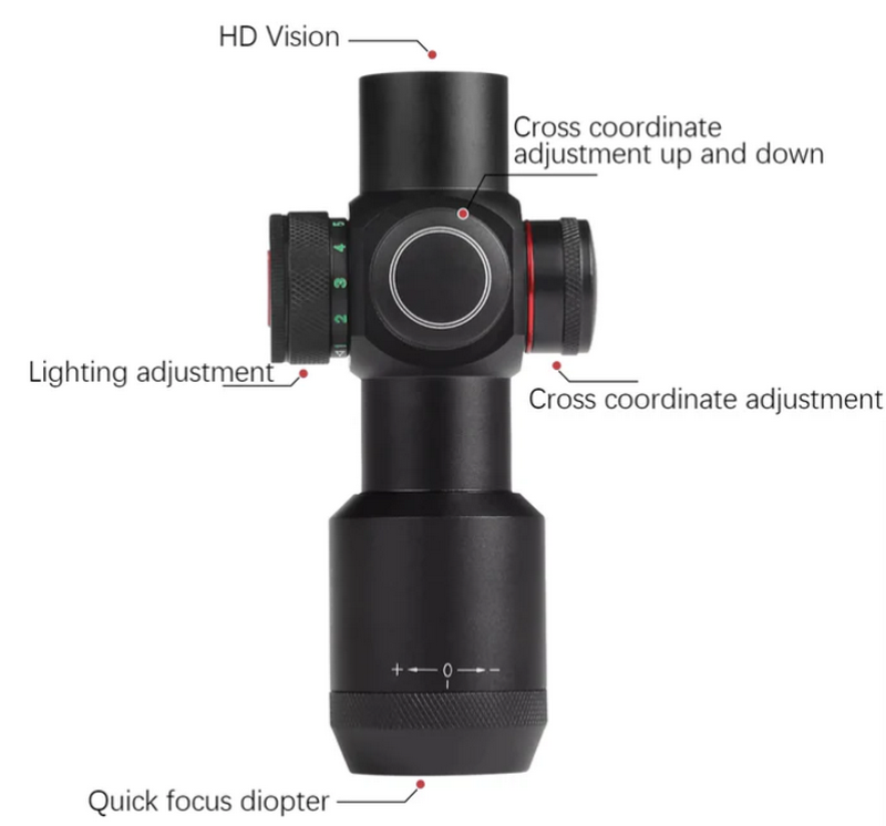 T-EAGLE SR 2X28 SCOPE RG with 30mm. Mounts by T-EAGLE