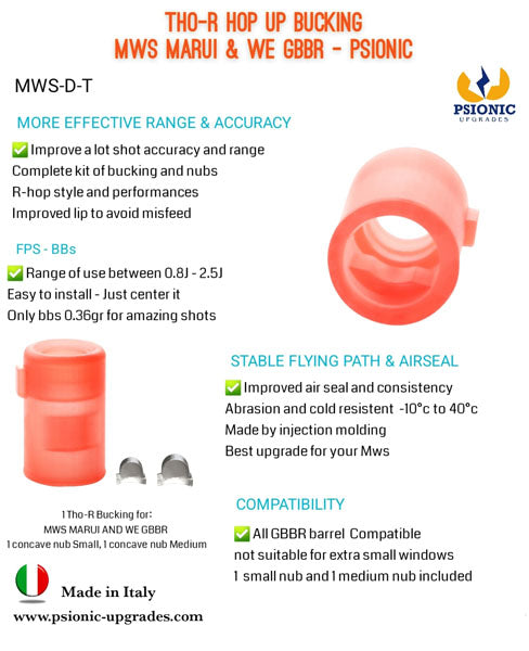 Psionic Tho-R MWS Marui - WE Hop Up Rubber Gommino Hop Up by Psionic Upgrade