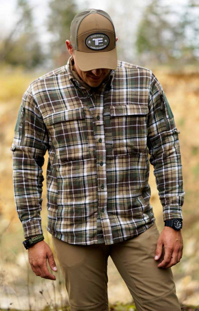 Task Force TF-2215 Flanel Contractor Shirt Brown - Green by 101 Inc.