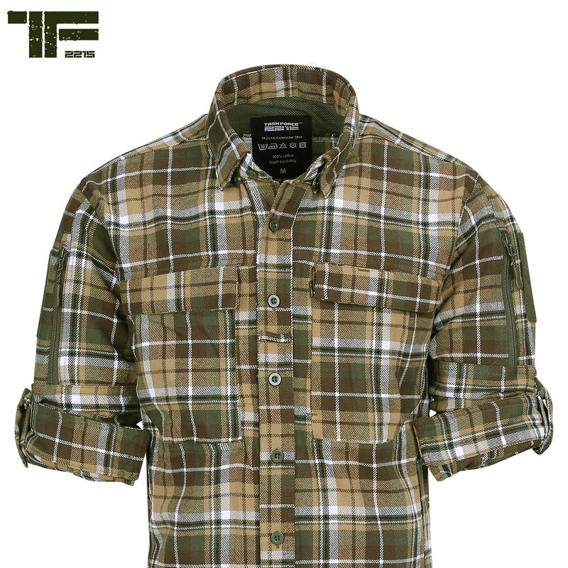 Task Force TF-2215 Flanel Contractor Shirt Brown - Green by 101 Inc.