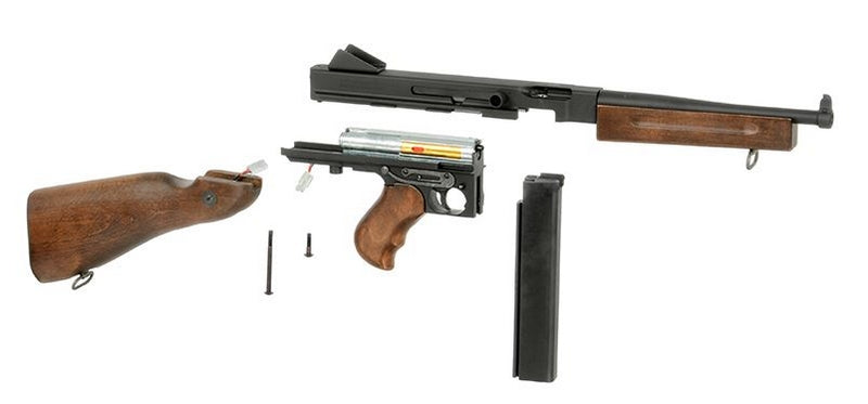 Thompson M1A1 Military Scritte e Loghi Originali Mosfet Li-Po Ready Full Wood & Metal by King Arms > Cybergun