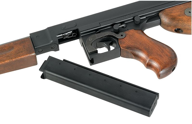 Thompson M1A1 Military Scritte e Loghi Originali Mosfet Li-Po Ready Full Wood & Metal by King Arms > Cybergun