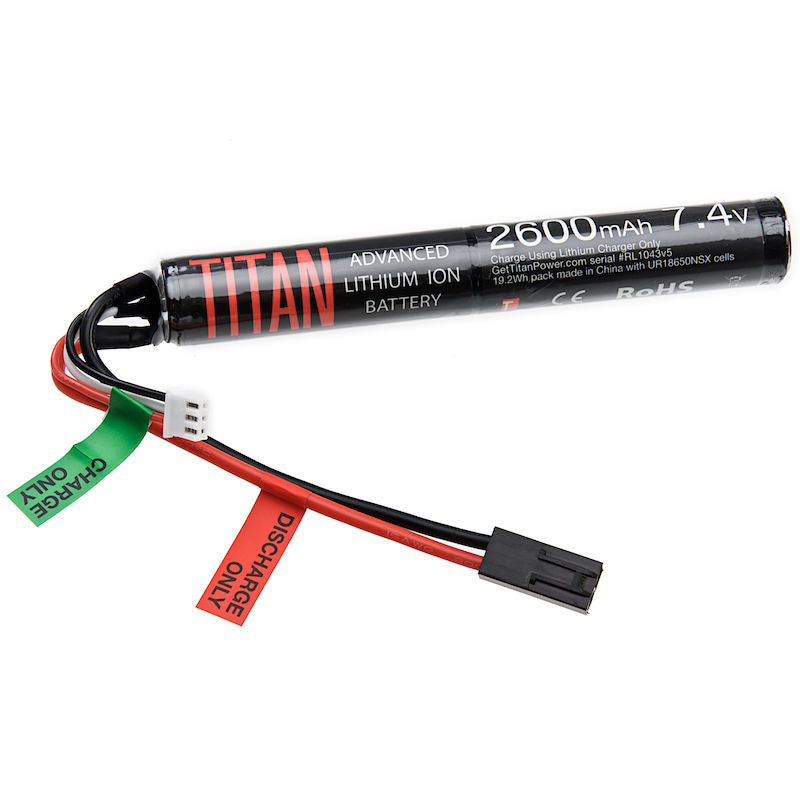 Titan Power Battery Lithium Ion 7,4V 2600mAh Can be used with Lipo charger Stick Tamiya