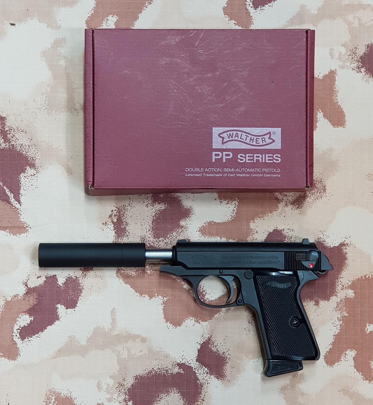 PPK S Full Metal Silenziata con Scritte e Loghi Originali Walther GBB by Maruzen per Umarex