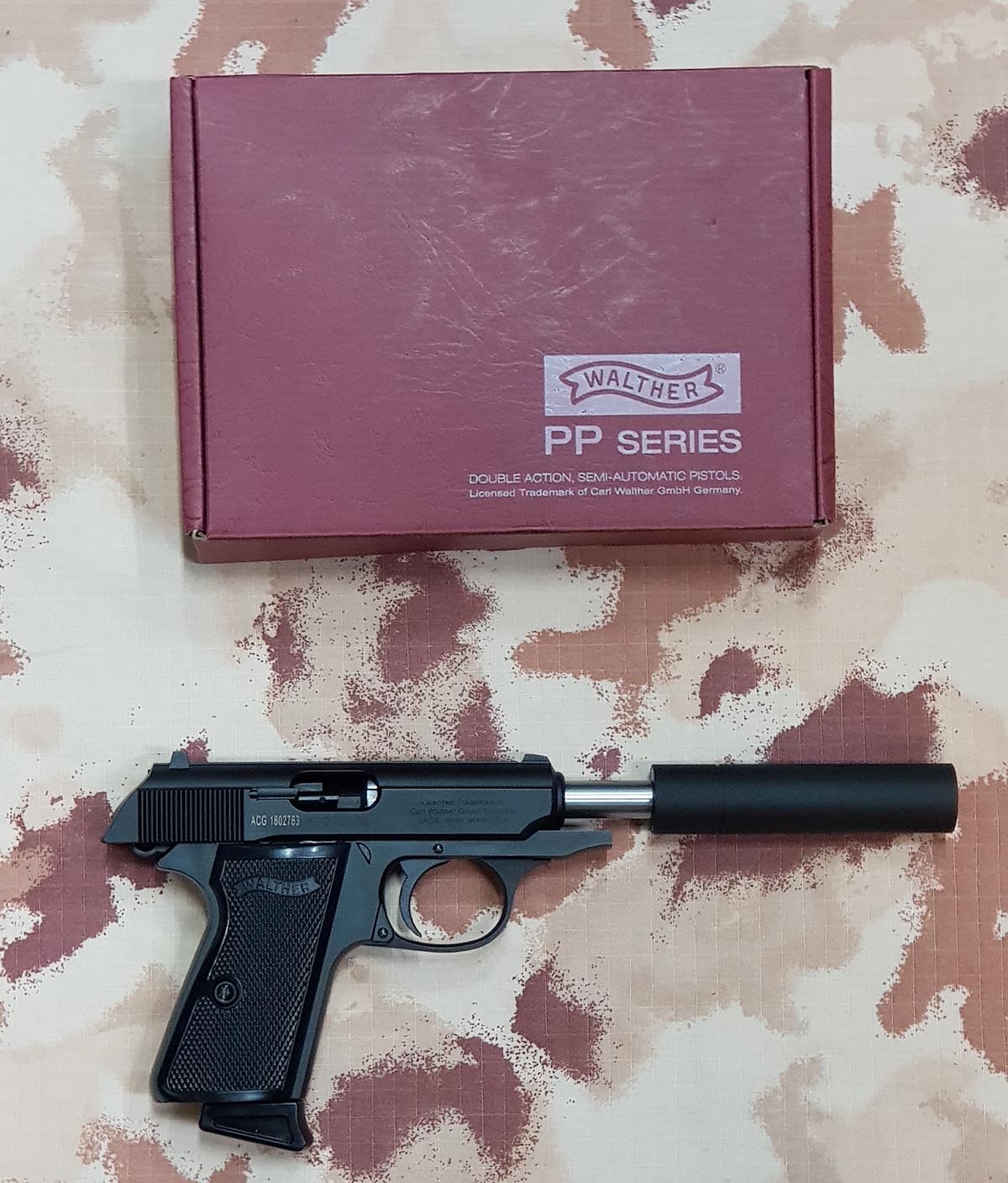 PPK S Full Metal Silenziata con Scritte e Loghi Originali Walther GBB by Maruzen per Umarex