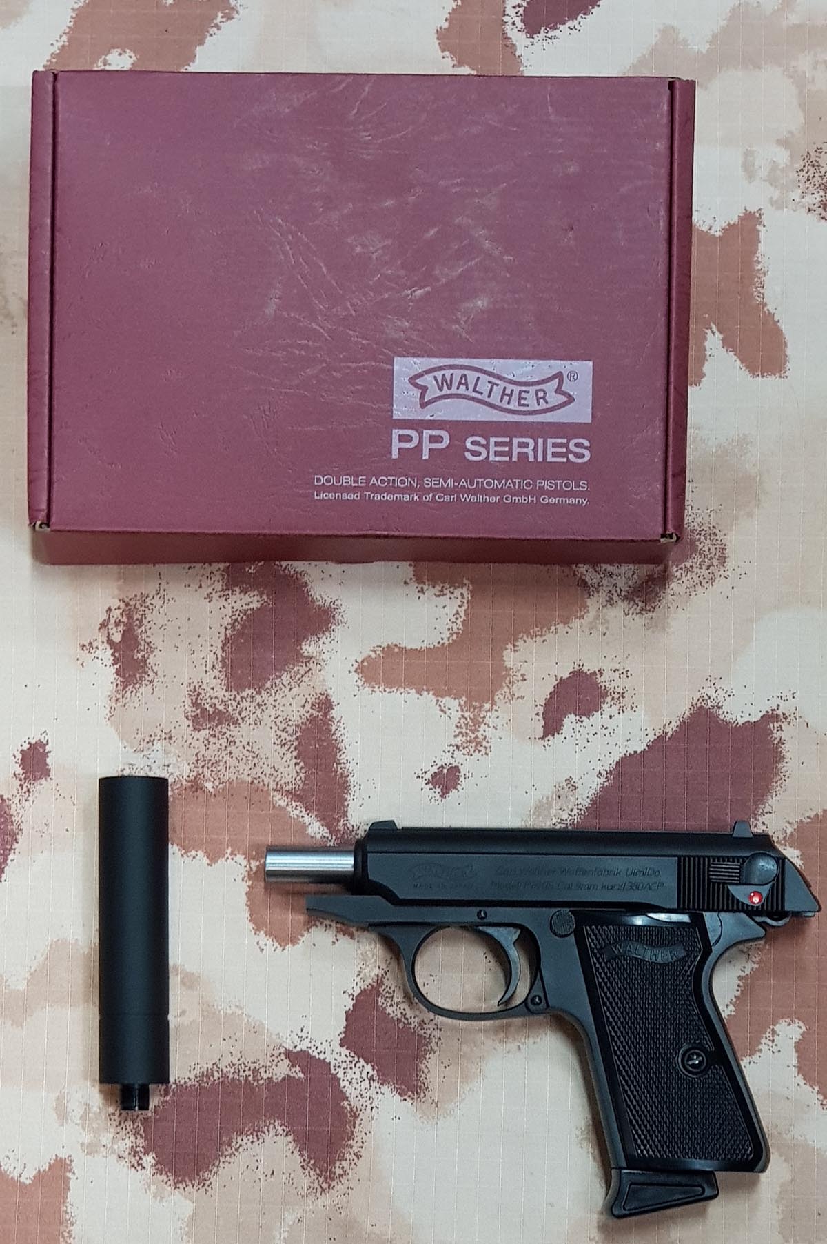 PPK S Full Metal Silenziata con Scritte e Loghi Originali Walther GBB by Maruzen per Umarex