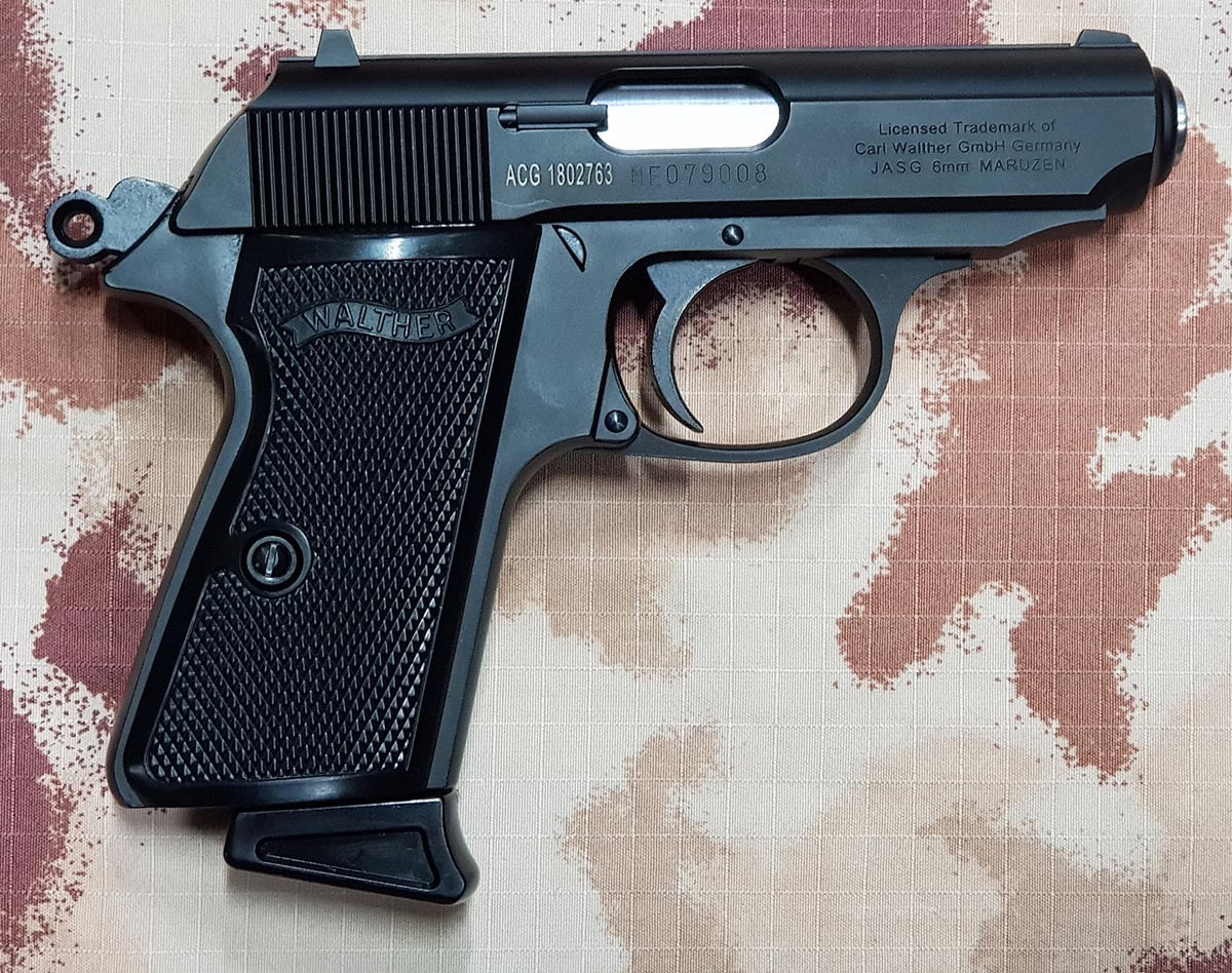 PPK S Full Metal Silenziata con Scritte e Loghi Originali Walther GBB by Maruzen per Umarex