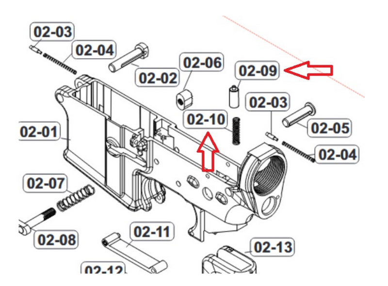 VFC - Cybergun M4 GBBR Buffer Retainer with Spring Ritenzione Tubo Calcio con Molla by VFC