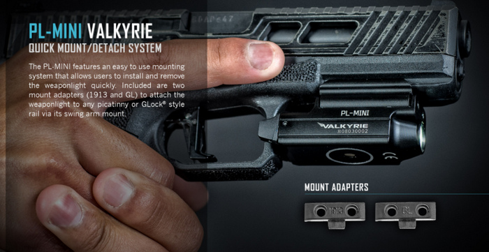 Valkyrie PL Mini 400 Lumen Led Weaponlight by Olight Technology