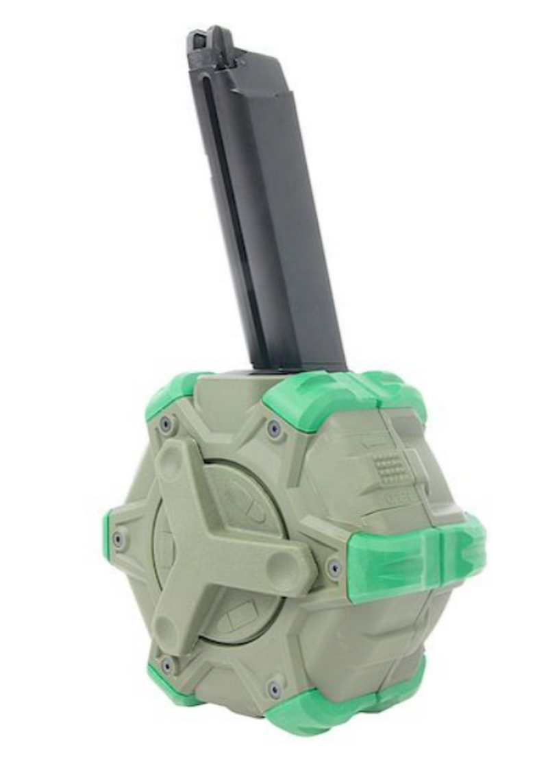 WE G17 Drum 350bb Hi Cap Manual Magazine OD by WE