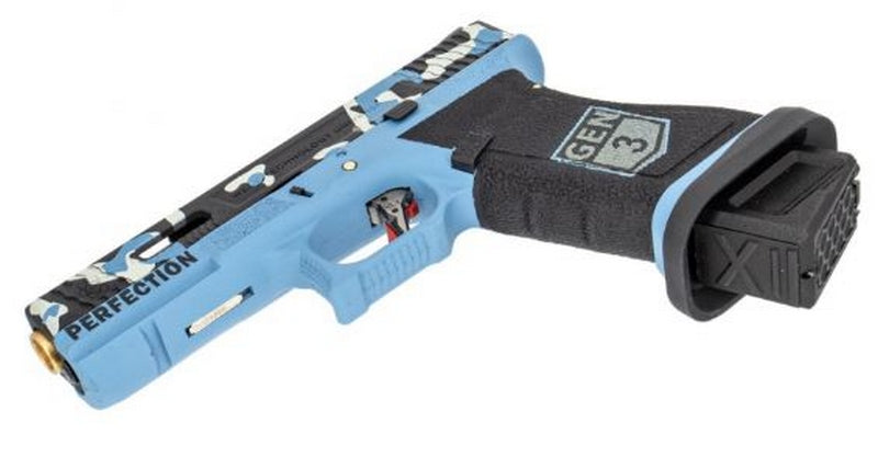 WE G17 - R17 Metal Slide Gen3  Blue Camo GBB Gas Blow Back by WE