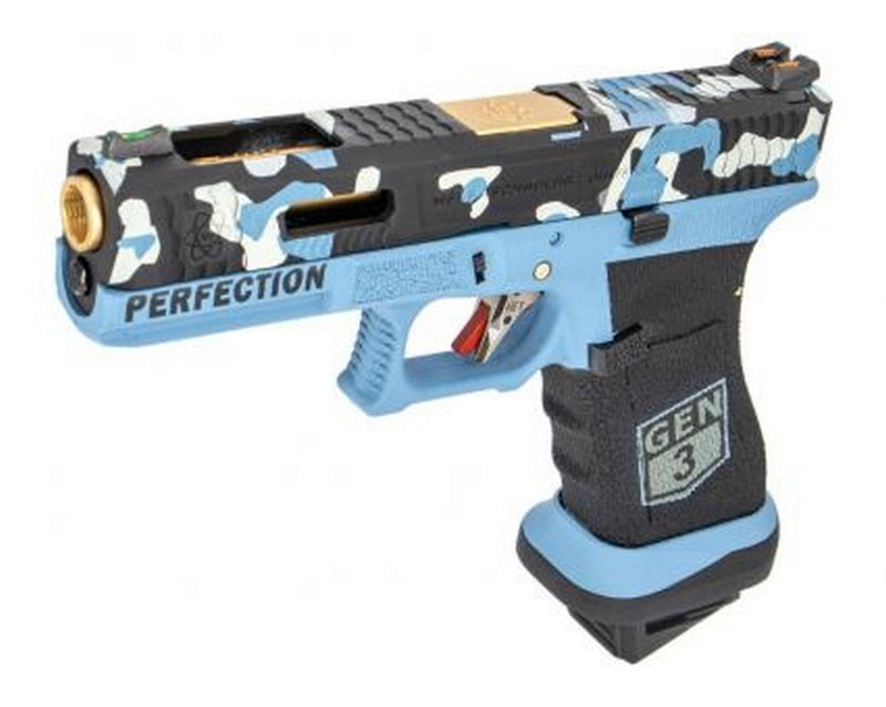 WE G17 - R17 Metal Slide Gen3  Blue Camo GBB Gas Blow Back by WE