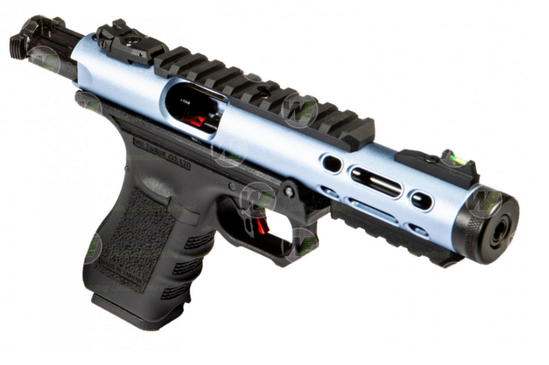 WE Galaxy G Metal Slide Full Auto Blue GBB Gas Blow Back Pistol by WE