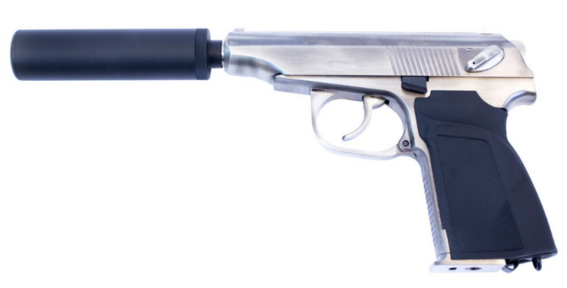 We Makarov Silenced Silver - Chrome Version GBB Gas Blow Back by We