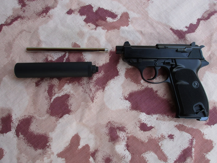 Walther P38K - P010S w. Silencer GBB Full Metal by We