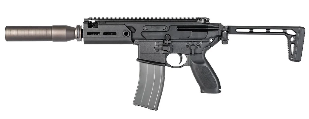 APFG 004BK MCX Style Rattler 5.5inch SBR GBB Gas Blow Back Folding Stock by APFG Taiwan