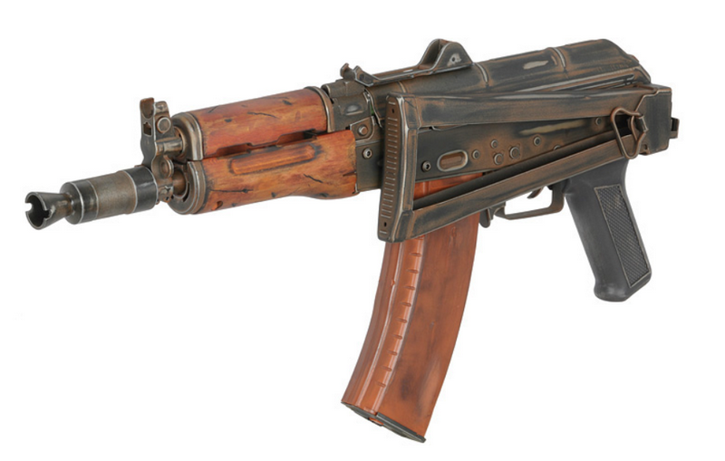 APS AKS-74U ASK205 Blow Back Batlle Worn Rifle Full Wood & Metal by APS