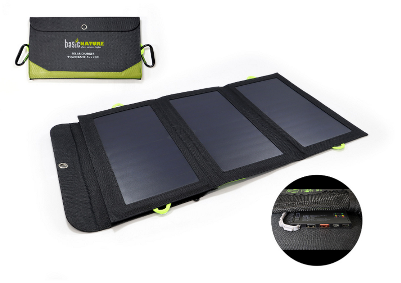 Basic Nature Powerbank Carica Batterie Solare 5v - 21w by Basic Nature
