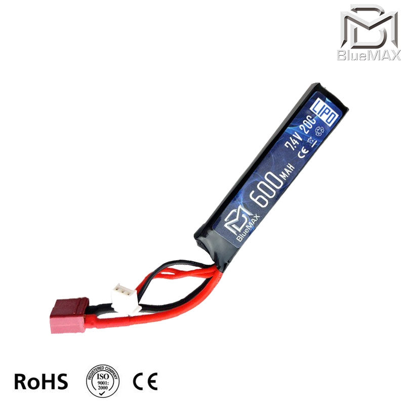 BlueMax Li-Po Batteria 7,4v 600mAh 20C Stick Deans by BlueMax