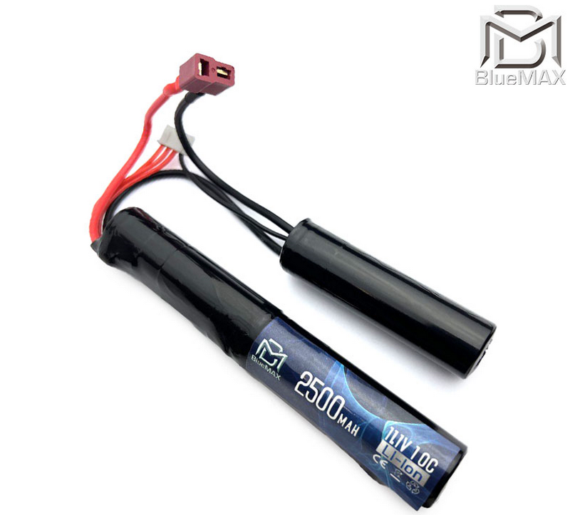 BlueMax Li-ion Battery Batteria 11.1v 2500mAh 10C CQB Type T-Deans Connector by BlueMax