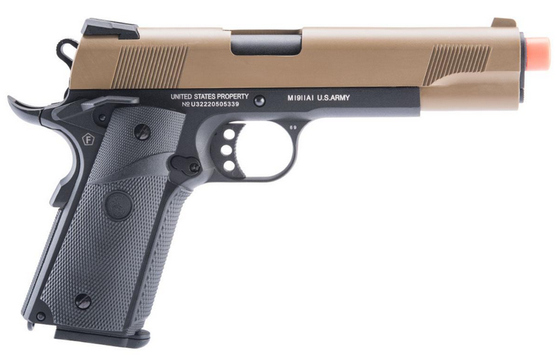 Colt 1911 Licensed Combat Gaz GBB Gas Blow Back Tan Slide by SRC > Cybergun