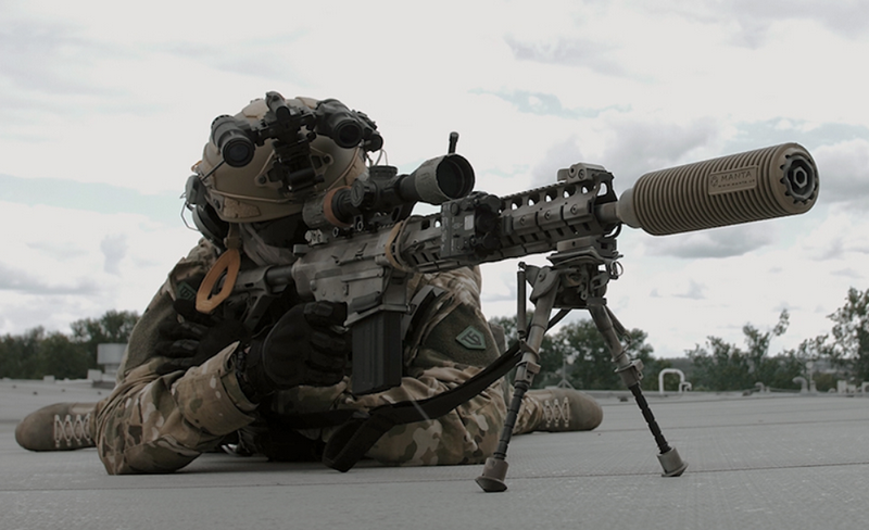 East Crane 7.62 USASOC - GROM EC-909 Semi-Automatic Precision Rifle AEG Replica SR-25 Type by East Crane