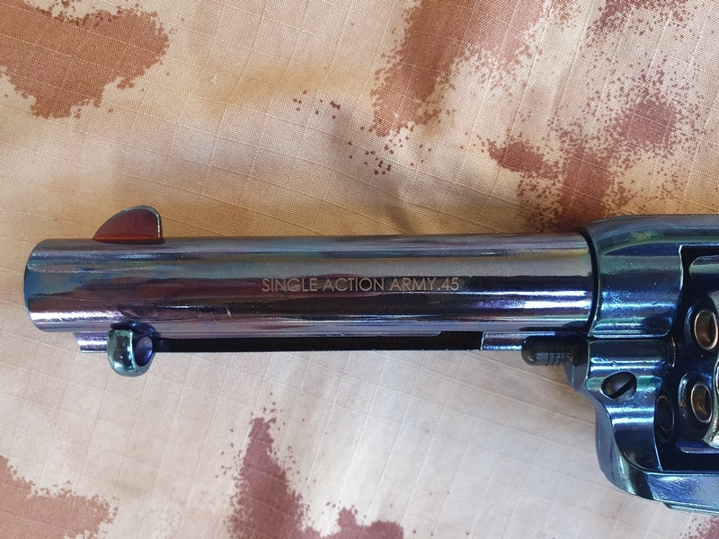 King Arms Peacemaker SAA .45 Revolver 4inch S - Chrome Burnished Cromo Brunita Gas Action by King Arms