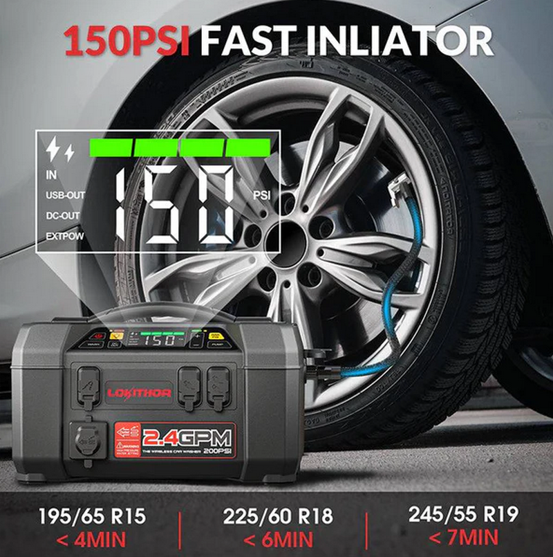 LOKITHOR AW401 Jump Starter 5W1 with Pressure Washer Air Compressor 2500Amp by LOKITHOR