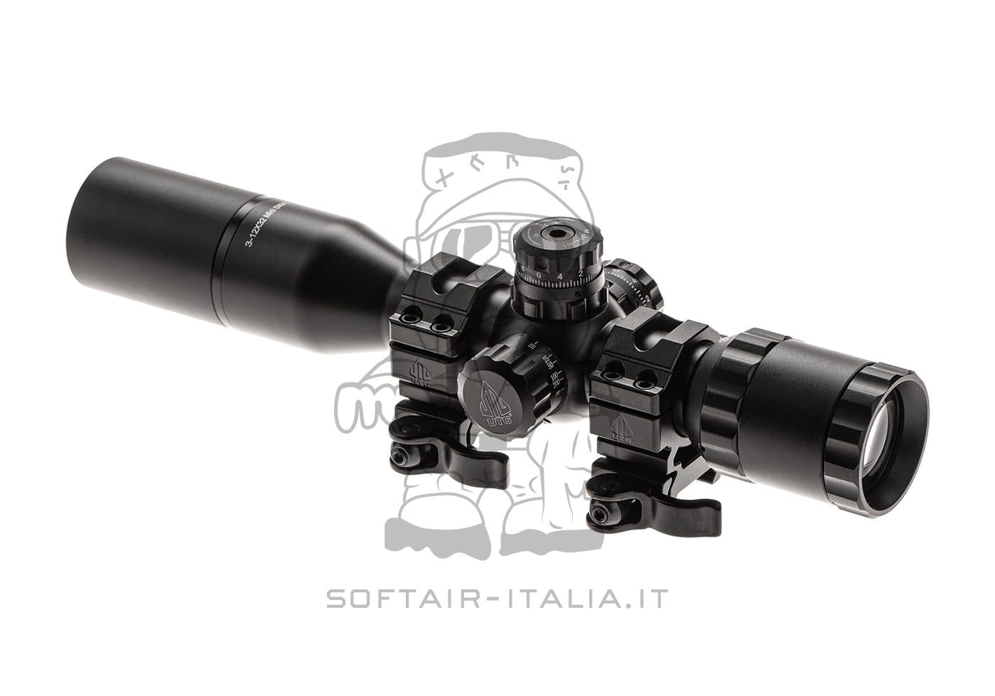 BugBuster 3-12X32 Scope Side AO Mil-Dot With QD Rings by Leapers UTG