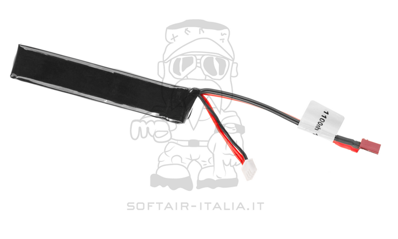Li-Po Battery 11.1V 1100mAh 20C Stock Tube Type T-Plug Batteria by Pirate Arms