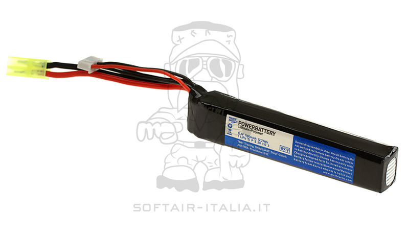 Li-Po Battery 11.1V 1100mAh 20C Stock Tube Type Tamiya Batteria by Pirate Arms