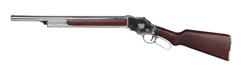 M1887 Shotgun Silver Level Action Shell Ejecting Gas Function Full Wood & Metal Long Chrome - Silver Version by Golden Eagle