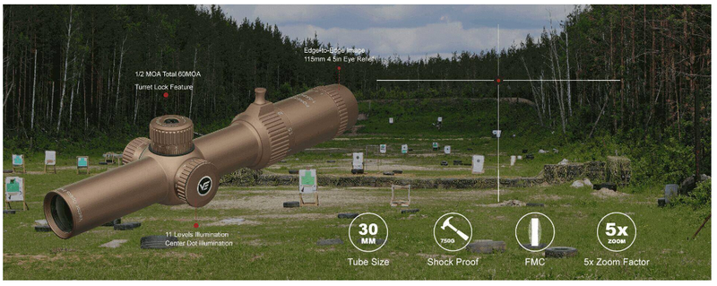 Ottica Scope Forester 1-5x24SFP GenII FDE Riflescope by Vector Optics