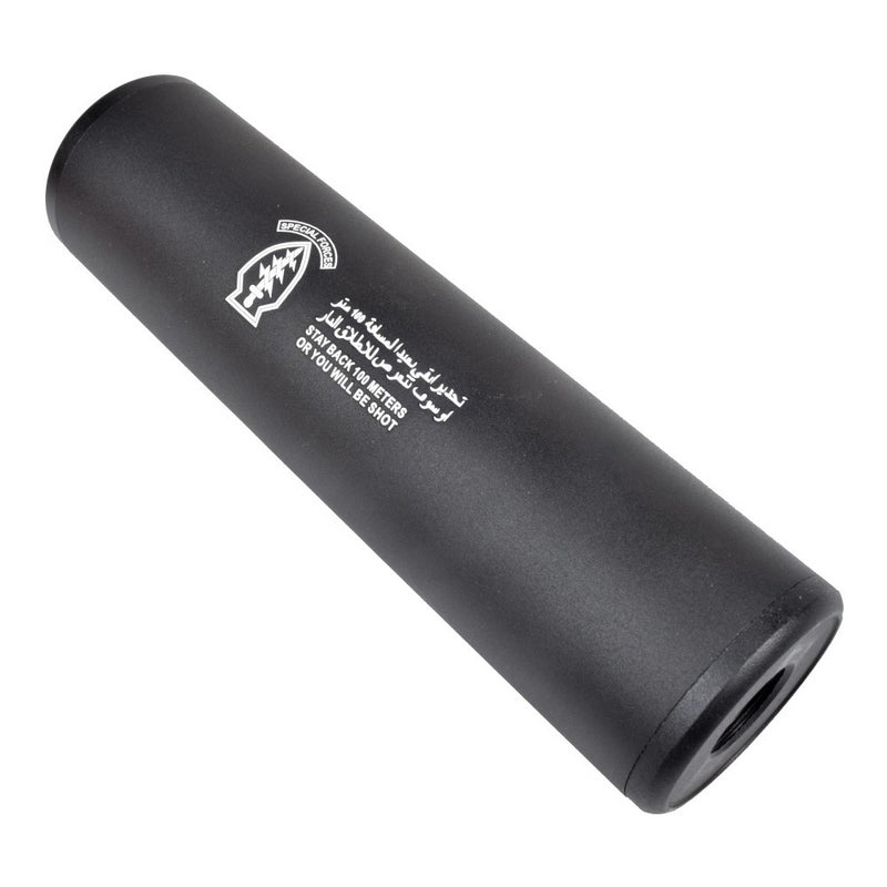 Silenziatore - Suppressor Special Forces Stay back 100m.... Universale Double Thread 130 x 35mm. by Cyma