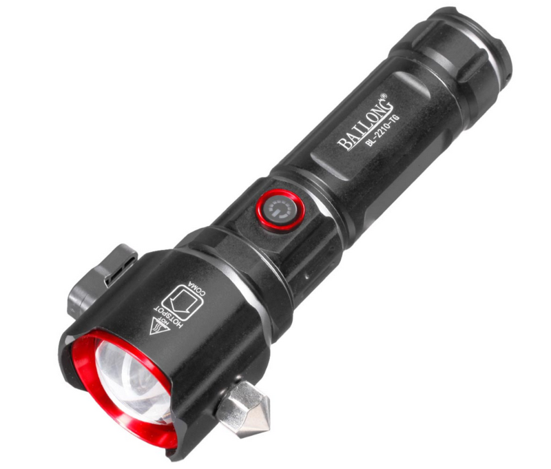 Survival - Rescue - Emergency - Tactical Cob Led Flashlight Belt Cutter - Glass Breaker - Power Bank
