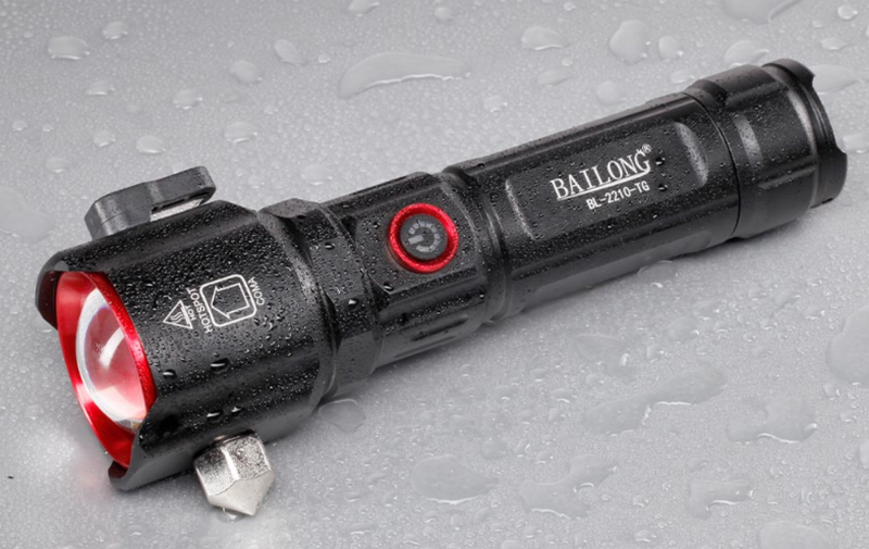 Survival - Rescue - Emergency - Tactical Cob Led Flashlight Belt Cutter - Glass Breaker - Power Bank