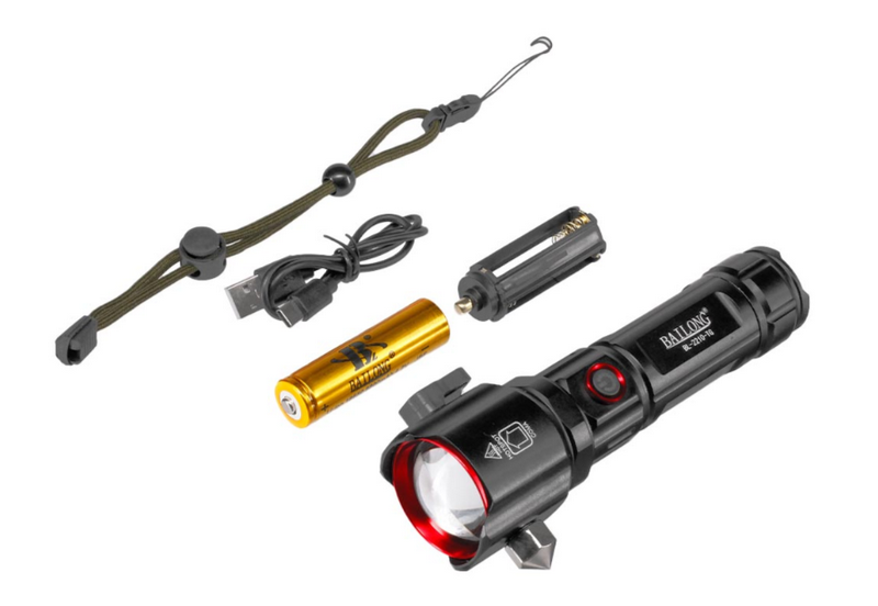 Survival - Rescue - Emergency - Tactical Cob Led Flashlight Belt Cutter - Glass Breaker - Power Bank